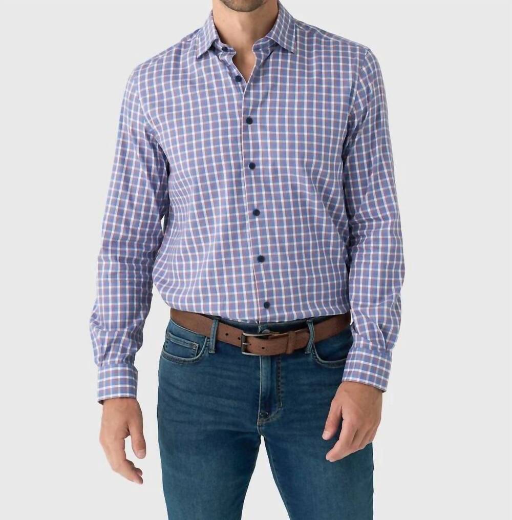 NEW JOHNNIE-O robertson natural performance button-down shirt in lake